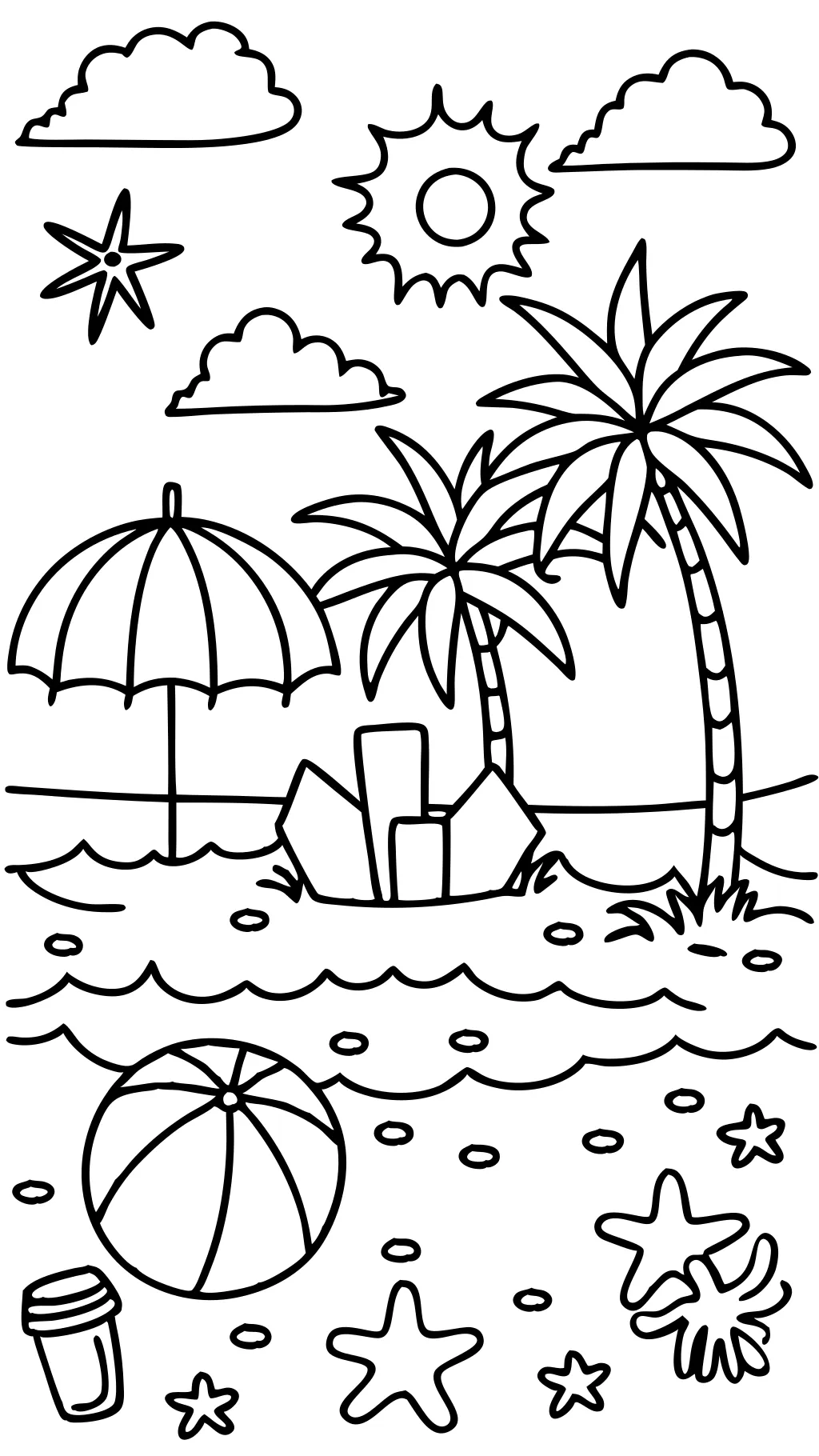 coloriages imprimables de plage